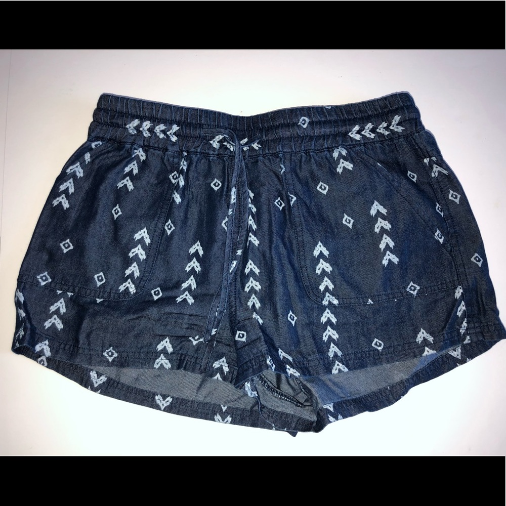 denim colored stretch shorts